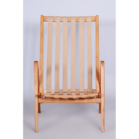 Image 1 of Fauteuil vintage en chêne gris par Jan Vanek, Tchécoslovaquie 1950