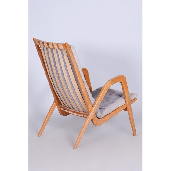 Image 1 of Fauteuil vintage en chêne gris par Jan Vanek, Tchécoslovaquie 1950