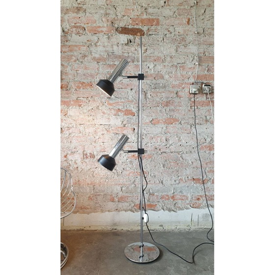 Image 1 of Lampadaire vintage argent-noir, 1970