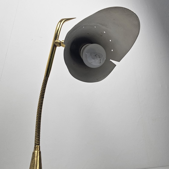 Image 1 of Lampe de table avec pied en marbre par Oscar Torlasco, Italie 1955