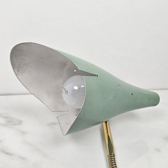 Image 1 of Lampe de table avec pied en marbre par Oscar Torlasco, Italie 1955