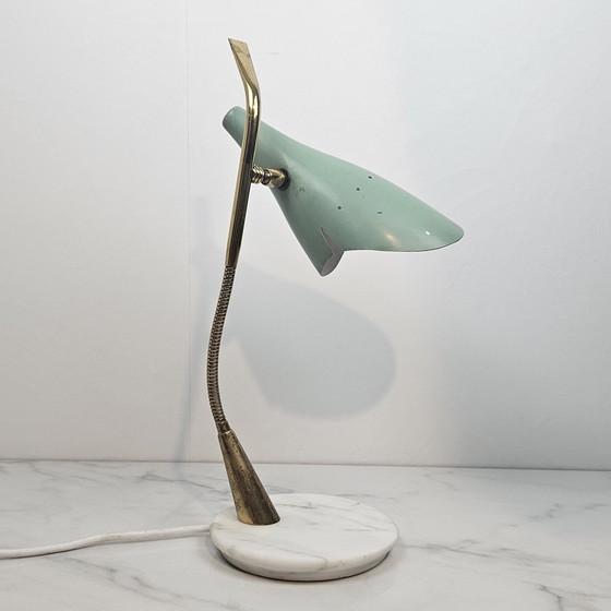 Image 1 of Lampe de table avec pied en marbre par Oscar Torlasco, Italie 1955