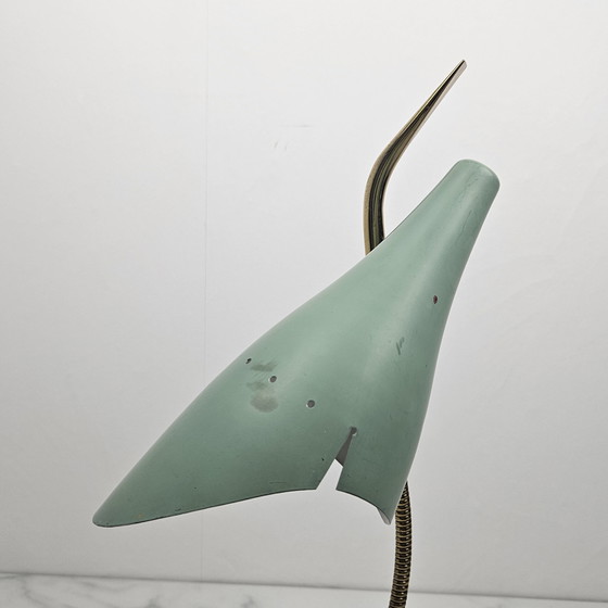 Image 1 of Lampe de table avec pied en marbre par Oscar Torlasco, Italie 1955