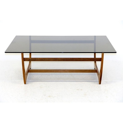 Table basse vintage en verre, Suède 1960