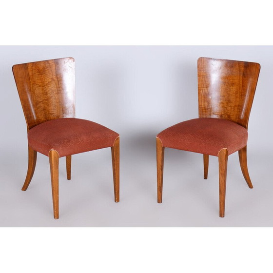 Image 1 of Ensemble de 4 chaises Art-Déco vintage en hêtre et noyer par Jindrich Halabala pour Up Zavody, Tchécoslovaquie 1940