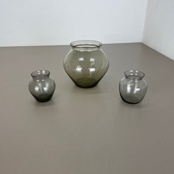 Image 1 of Ensemble de 3 vases vintage en turmaline par Wilhelm Wagenfeld pour Wmf, Allemagne années 1960