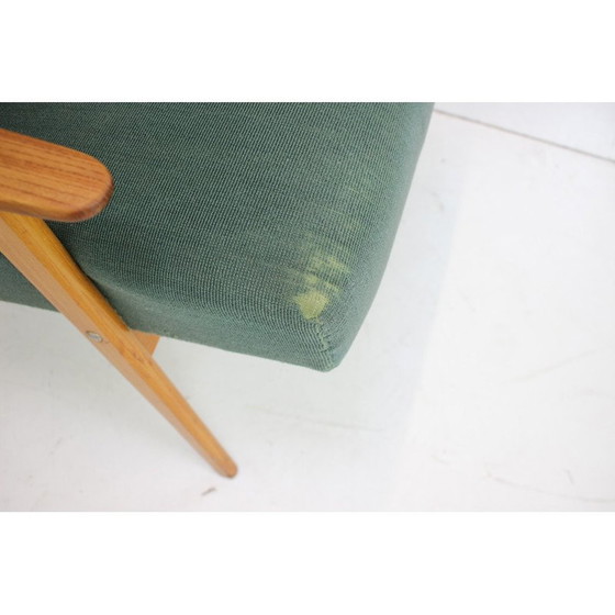 Image 1 of Paire de fauteuils en bois et tissu du milieu du siècle, Tchécoslovaquie, années 1960
