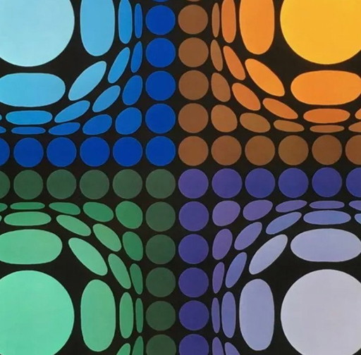 Sérigraphie Originale • Vega • Victor Vasarely • Op Art • 1974