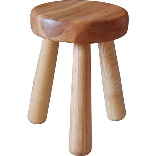 Tabouret vintage Ingvar Hildingsson en pin massif, Suède 1980