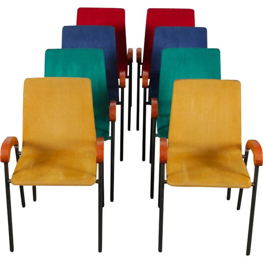Ensemble de 8 chaises vintage Pigalle par Caramia pour Xo, 1990