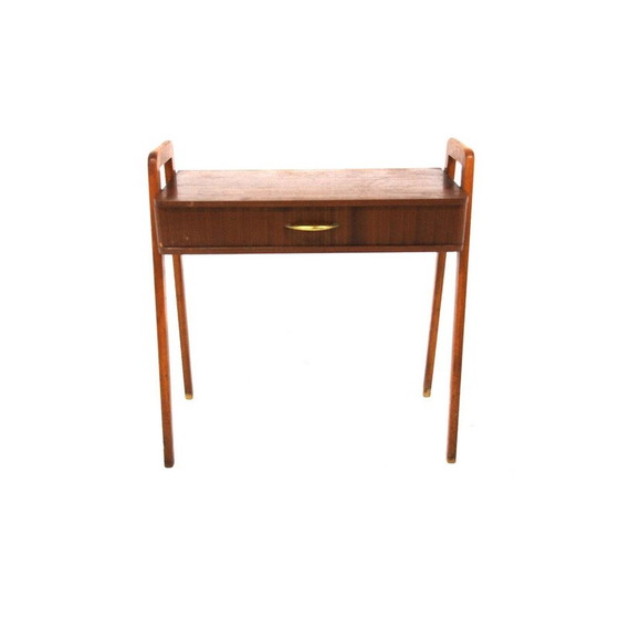 Image 1 of Table de chevet vintage en acajou et hêtre, Suède 1950
