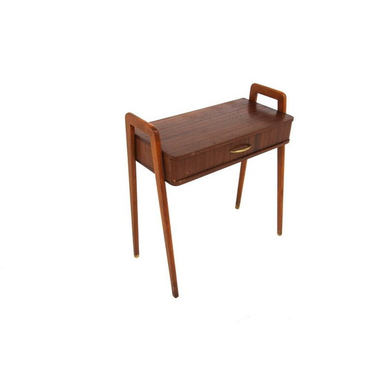 Image 1 of Table de chevet vintage en acajou et hêtre, Suède 1950
