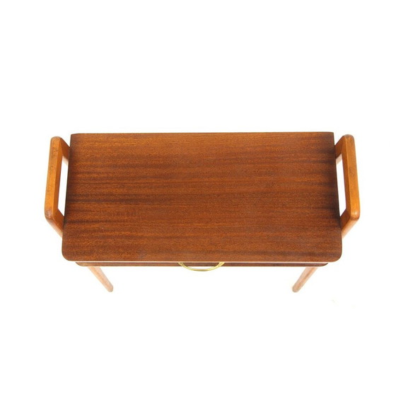 Image 1 of Table de chevet vintage en acajou et hêtre, Suède 1950