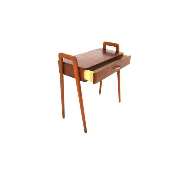 Image 1 of Table de chevet vintage en acajou et hêtre, Suède 1950