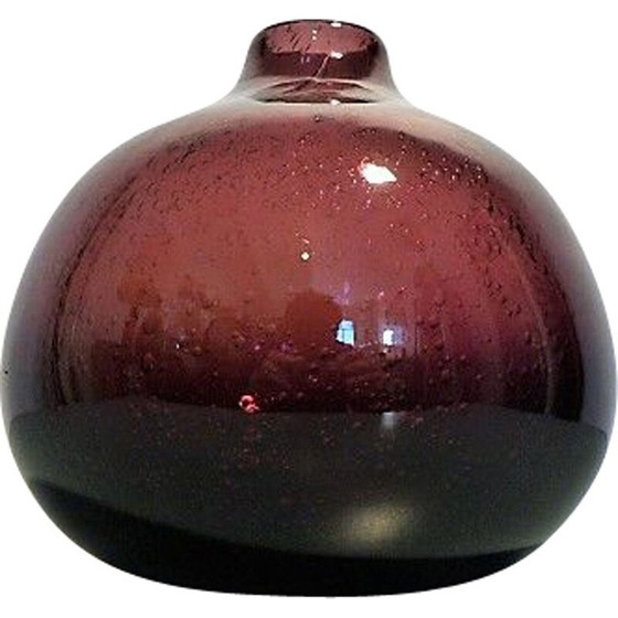Image 1 of Vase vintage en verre soufflé violet, France 1960