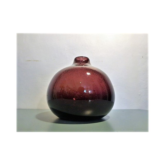 Image 1 of Vase vintage en verre soufflé violet, France 1960