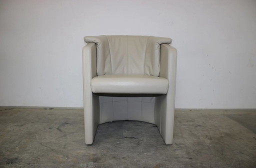 Rolf Benz Club Fauteuil une place avec accoudoirs Cuir véritable Beige