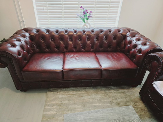 Image 1 of 2X Chesterfield Canapé trois places