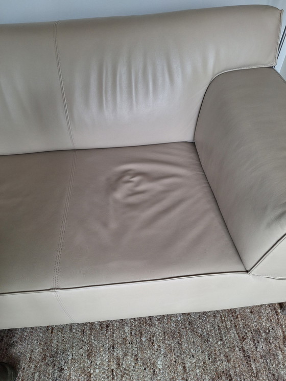 Image 1 of Design On Stock Bloq Leather Loveseat And Footstool