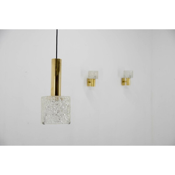 Image 1 of Paire d'appliques vintage avec lampe suspendue par Carl Fagerlund pour Orrefors, 1950