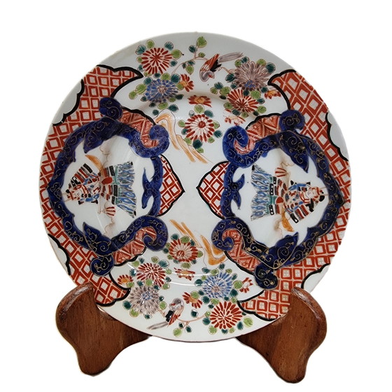 Image 1 of Assiette en porcelaine japonaise de Hichozan Fukagawa, fin du 19e siècle