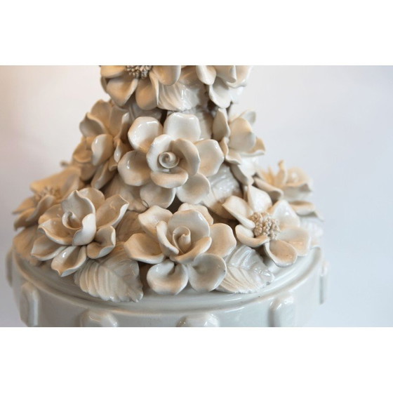 Image 1 of Paire de lampes de table en céramique ivoire de Manises, 1940