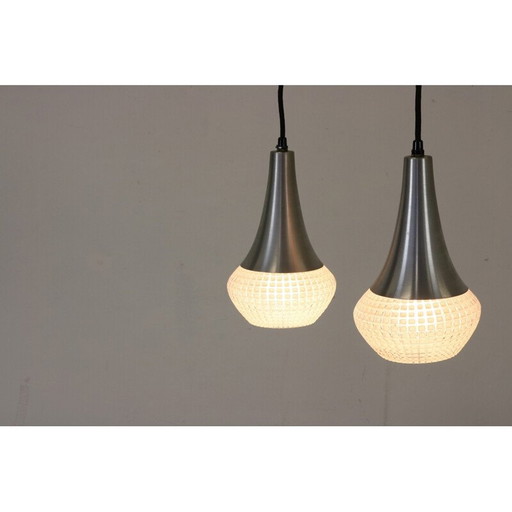 Suspension vintage en aluminium brossé, 1970