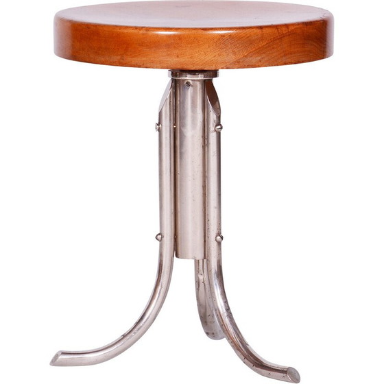 Image 1 of Tabouret vintage Bauhaus par Mücke Melder, Tchécoslovaquie années 1930
