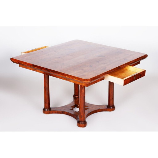 Table de salle à manger vintage Biedermeier en bois d'if, Autriche, années 1830