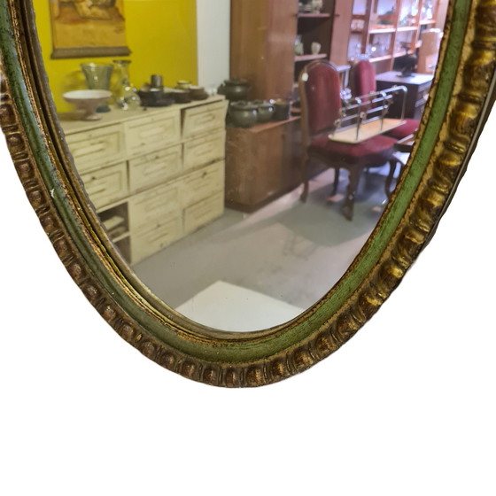 Image 1 of Miroir ovale classique français, milieu du 20e siècle