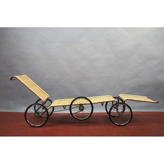 Image 1 of Chaise longue vintage F41 en osier et métal pour Tecta par Marcel Breuer, Allemagne 1984