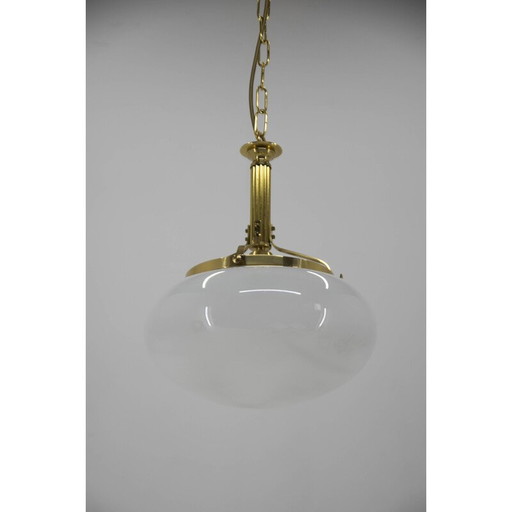 Lampe suspendue vintage en laiton et verre, 2000