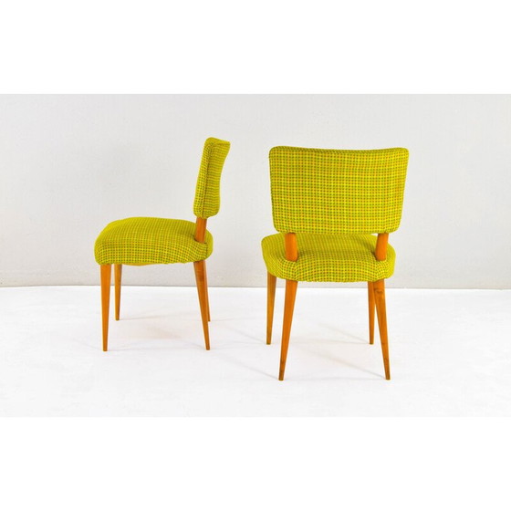 Image 1 of Ensemble de 6 chaises danoises vintage en teck et textile, 1950
