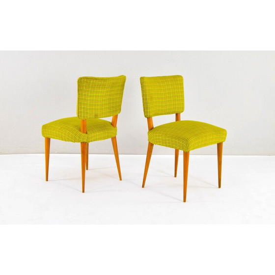 Image 1 of Ensemble de 6 chaises danoises vintage en teck et textile, 1950