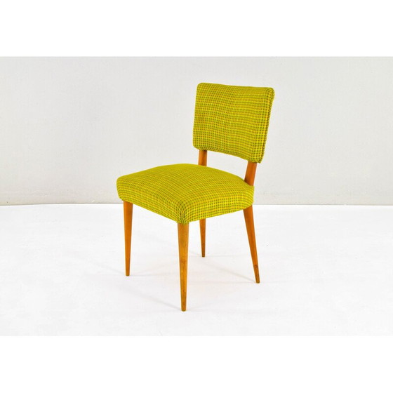 Image 1 of Ensemble de 6 chaises danoises vintage en teck et textile, 1950