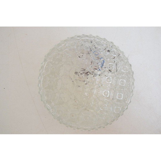 Image 1 of Plafonnier ou applique murale vintage en verre et métal, Tchécoslovaquie 1970