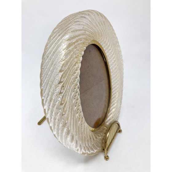 Image 1 of Cadre vintage en verre de Murano soufflé à la bouche