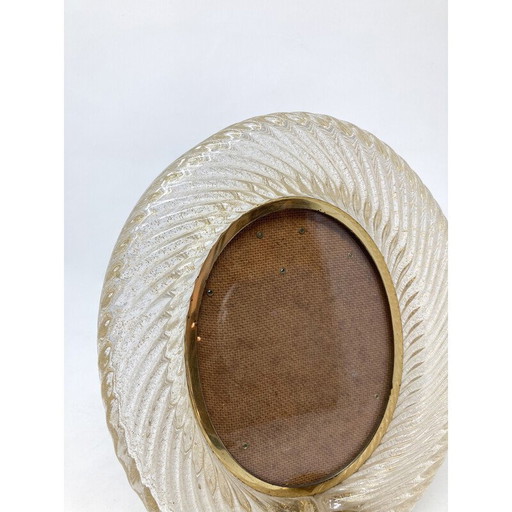 Cadre vintage en verre de Murano soufflé à la bouche