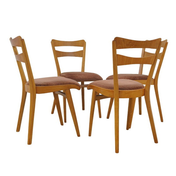 Image 1 of Ensemble de 4 chaises vintage en bois de hêtre par Tatra nabytok, Tchécoslovaquie 1960