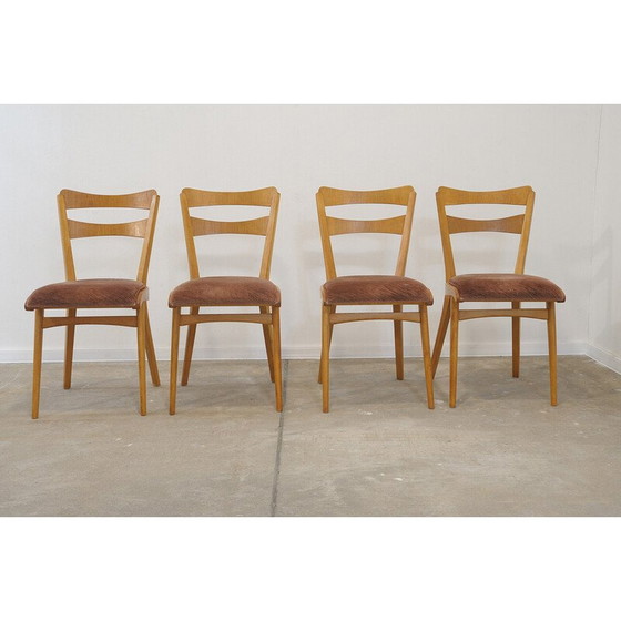 Image 1 of Ensemble de 4 chaises vintage en bois de hêtre par Tatra nabytok, Tchécoslovaquie 1960