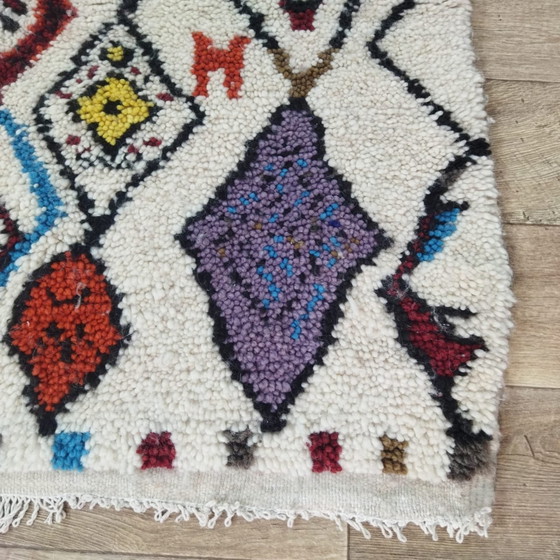 Image 1 of Authentieke Marokkaanse Berber Wol Tapijt - Tapis berbère marocain authentique fait à la main