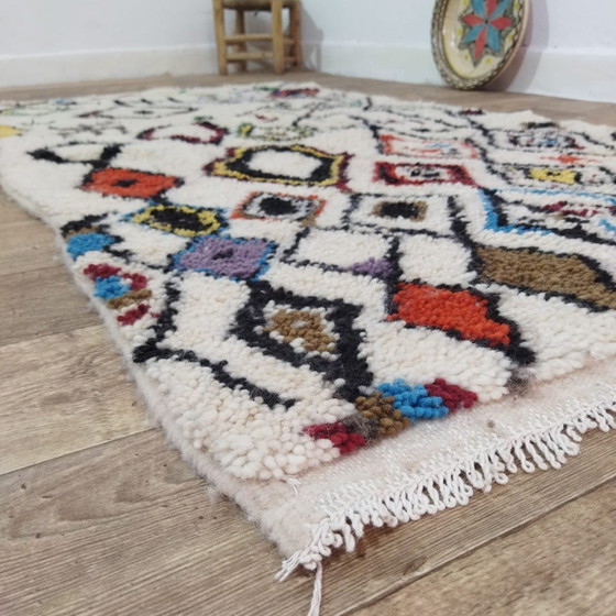 Image 1 of Authentieke Marokkaanse Berber Wol Tapijt - Tapis berbère marocain authentique fait à la main