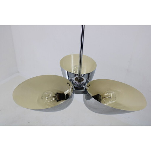 Lustre Bauhaus vintage en acier chromé pour Zukov, Tchécoslovaquie 1930