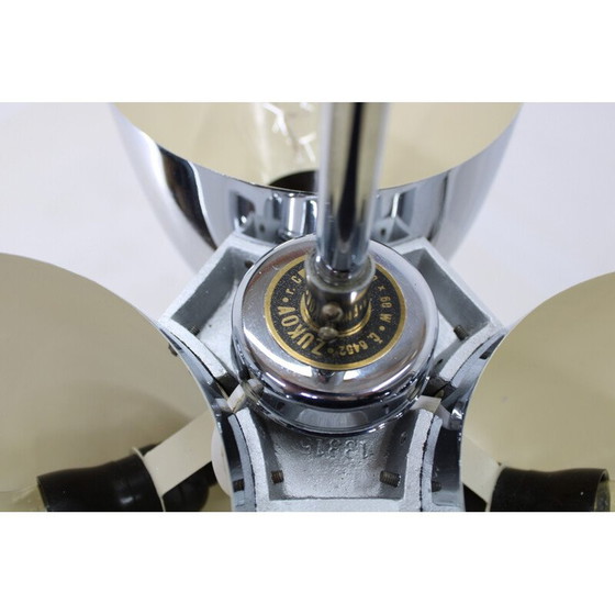 Image 1 of Lustre Bauhaus vintage en acier chromé pour Zukov, Tchécoslovaquie 1930