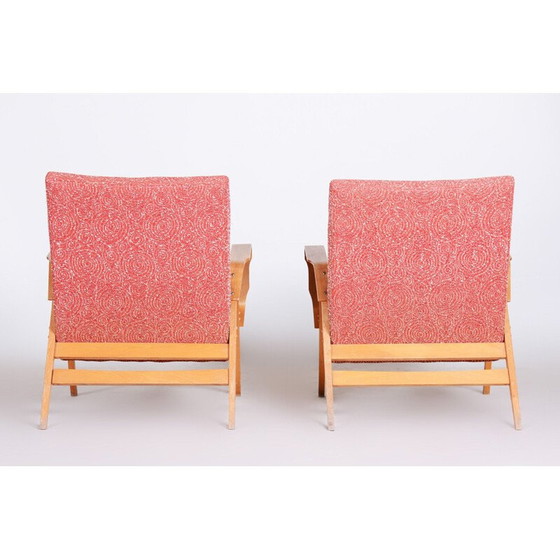 Image 1 of Paire de fauteuils rouges du milieu du siècle dernier, années 1950