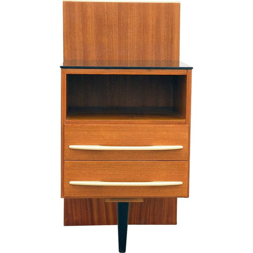 Table de chevet vintage en acajou et hêtre par Mojmír Požár, Tchécoslovaquie 1960