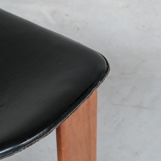 Image 1 of Ensemble de 4 chaises de salle à manger vintage "Africa" en noyer et cuir pour Scarpa, Italie 1975