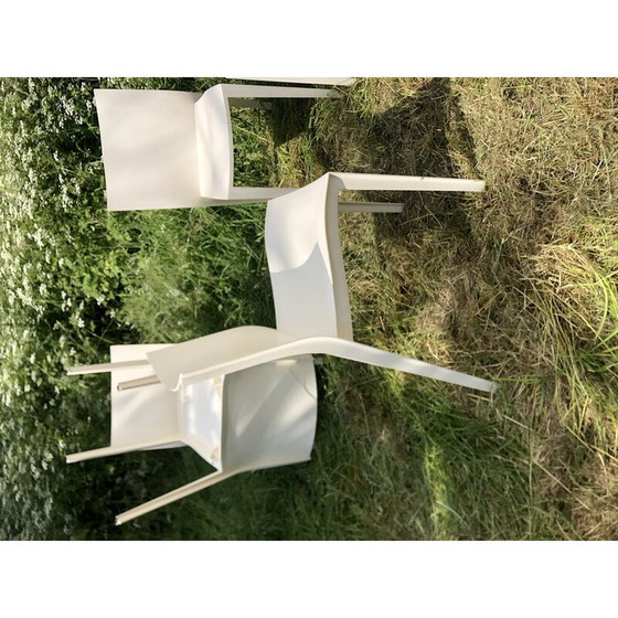 Image 1 of Ensemble de 6 chaises blanches vintage par Philippe Starck pour Xo, France 1980