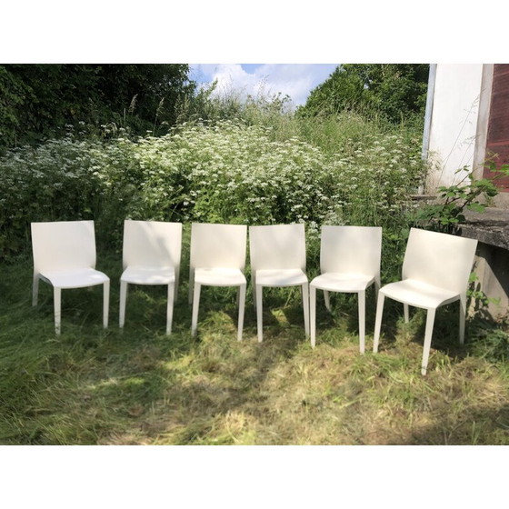 Image 1 of Ensemble de 6 chaises blanches vintage par Philippe Starck pour Xo, France 1980