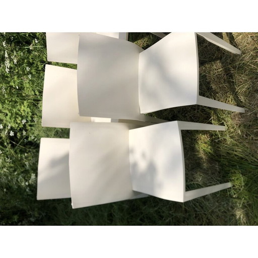 Ensemble de 6 chaises blanches vintage par Philippe Starck pour Xo, France 1980
